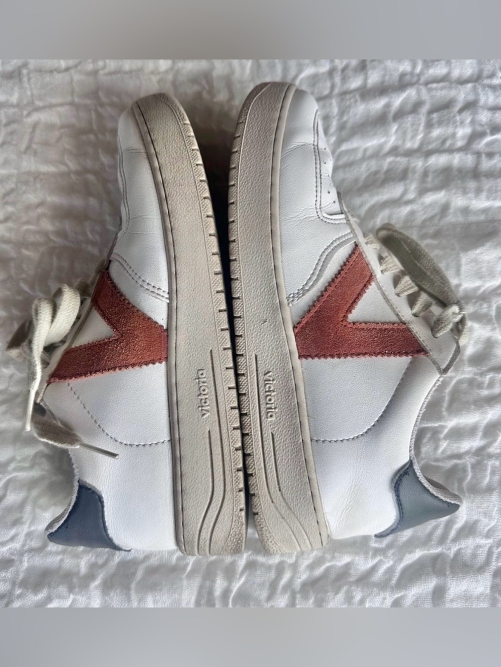 Victoria Spain Leather Sneakers White Brown Casual Trainer EU38 US 8 - Picture 6 of 11